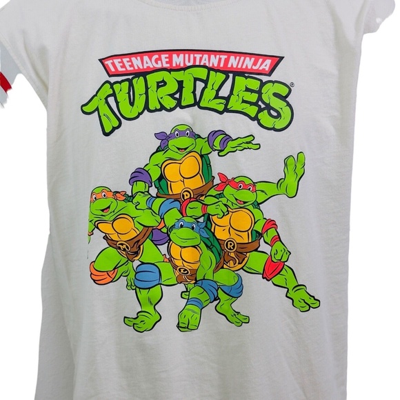 Nickelodeon Teenage Mutant Ninja TurtlesT Shirt Cream Mens XL fits like a Large - Picture 4 of 9